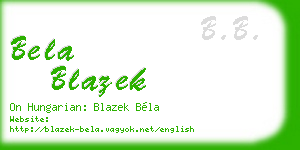 bela blazek business card